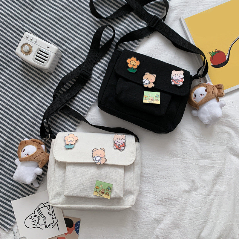 Cute Canvas Small Bag Diagonal Bag All-Match Student Girl Shoulder Bag