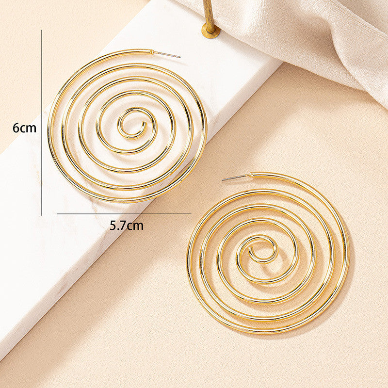 Women's Exaggerated Geometry Mosquito Coil Earrings