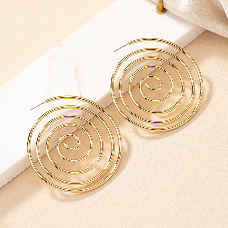 Women's Exaggerated Geometry Mosquito Coil Earrings