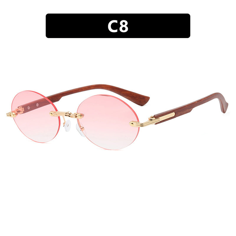 Women's All-match Frameless Trimming Oval Sunglasses