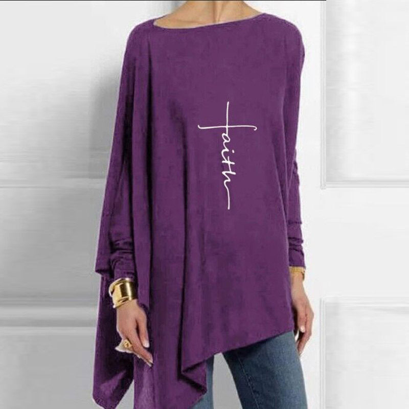 Loose Gradient Print One-print T-shirt