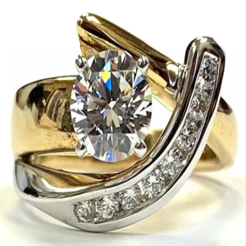 Personalized Creative Zircon Ring European And American 18K Gold Plated