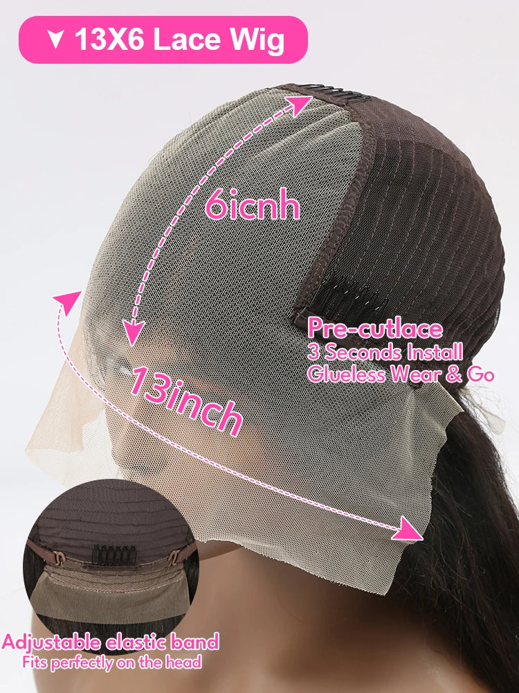 250 Density 30 40 46Inches HD Deep Wave 13x6 Curly Lace Front Human Hair Wig Wet & Wavy Water Wave Lace Frontal Wigs For Women