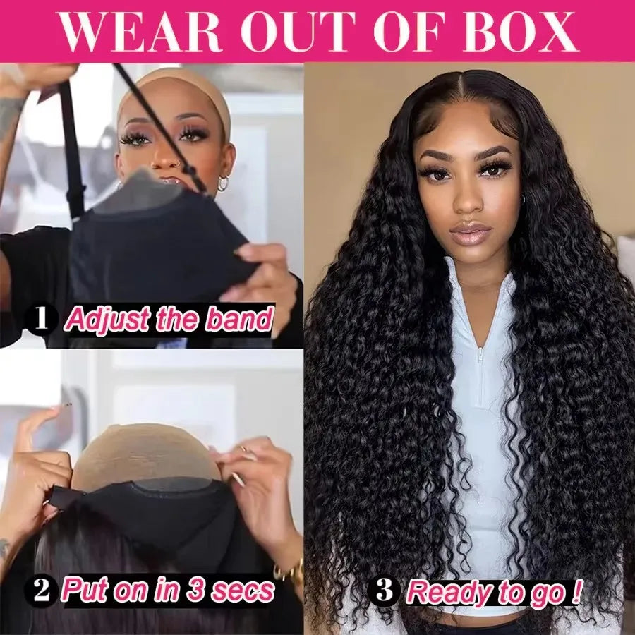 40 Inch Deep Wave 13x6 HD Lace Front Wigs Pre Plucked 6x6 Glueless Wigs Human Hair Brazilian Curly Human Hair Wig For Women