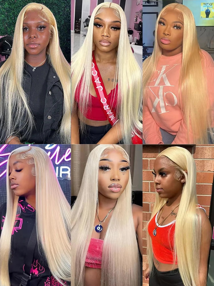 13x4 13x6 360 HD Transparent 613 Honey Blonde Color Lace Front Human Hair Wigs for Women Raw Brazilian Straight Lace Frontal Wig