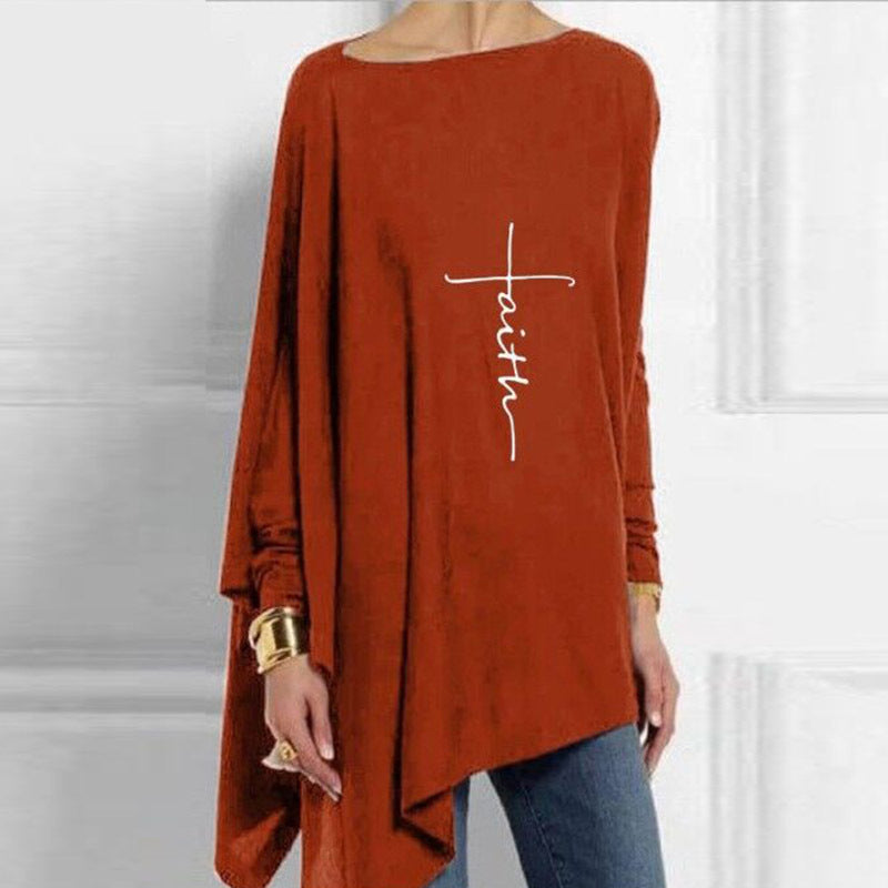 Loose Gradient Print One-print T-shirt