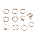 Bracelet Set Ring Personality Exaggerated Punk 11 Pieces Snake Five-pointed