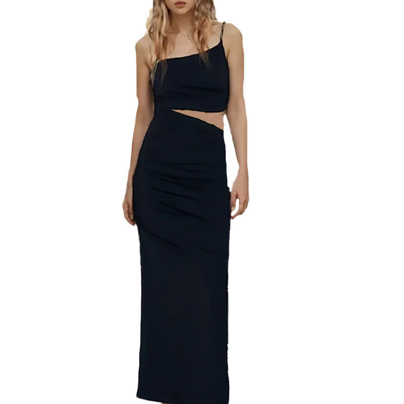Backless Midriff Outfit Women's Sling Long Dress