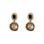 Irregular Pearl Circle Earrings Fashion Retro Long