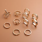 Bracelet Set Ring Personality Exaggerated Punk 11 Pieces Snake Five-pointed