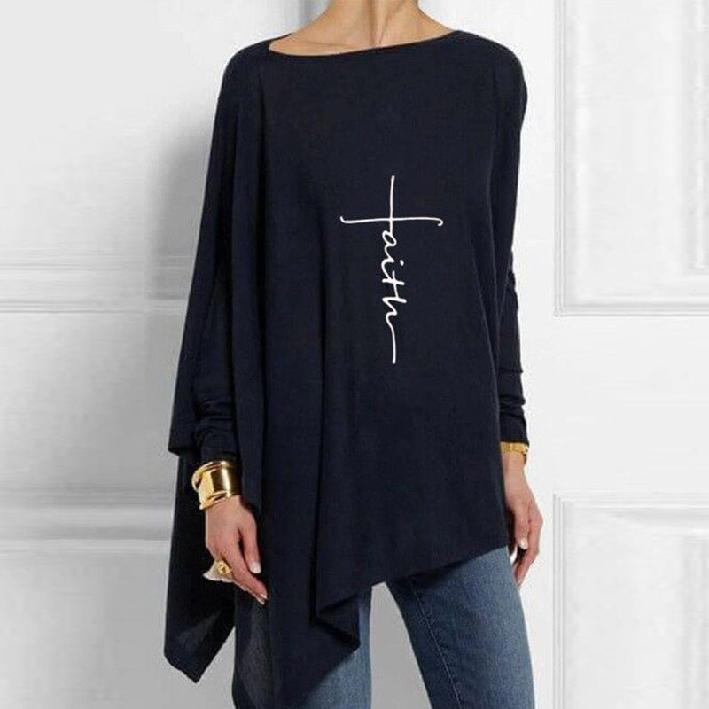 Loose Gradient Print One-print T-shirt