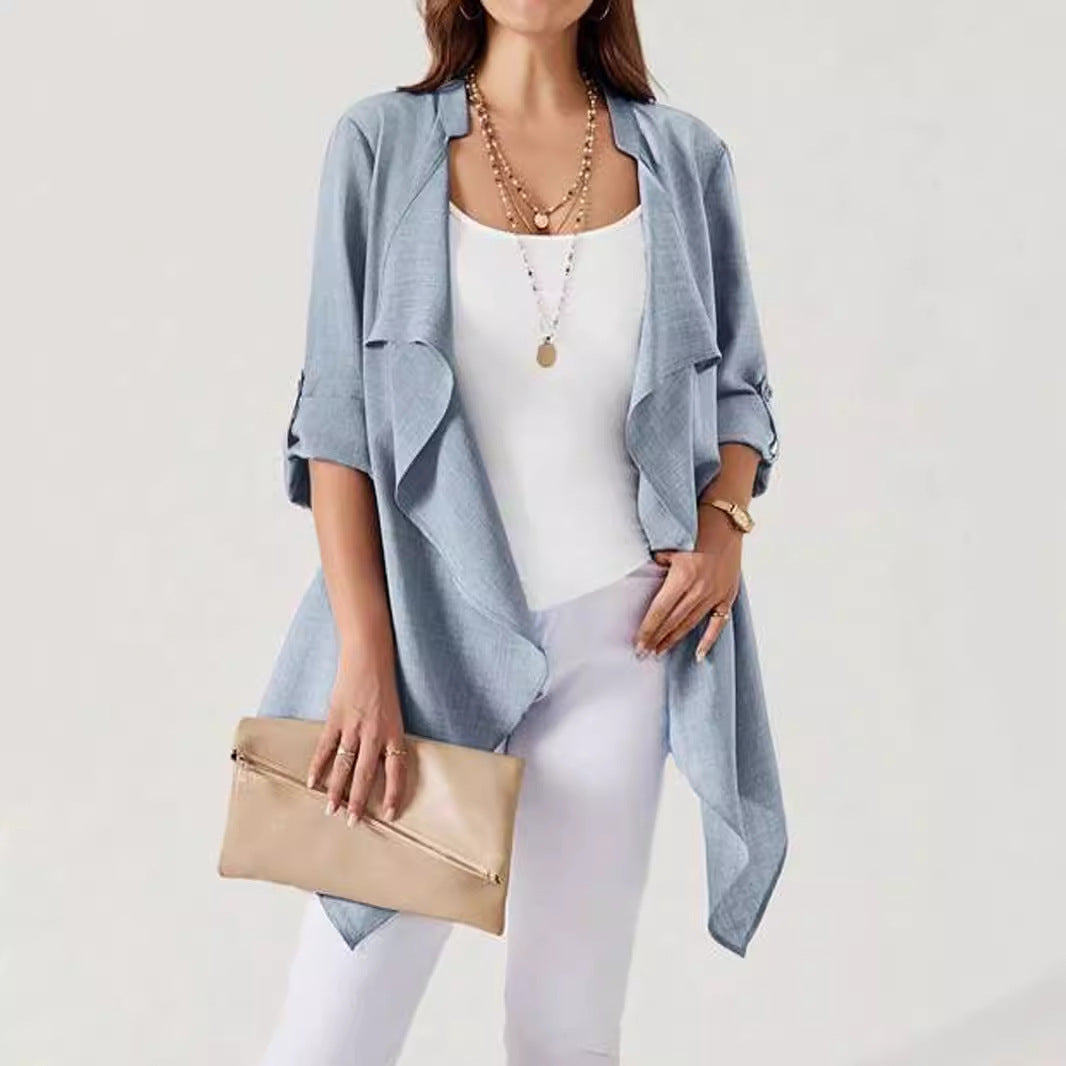 V-neck Thin Sleeve Jacket Cardigan For Women