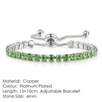 Round Zircon Single Row Full Diamond Tennis Bracelet