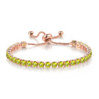 Round Zircon Single Row Full Diamond Tennis Bracelet