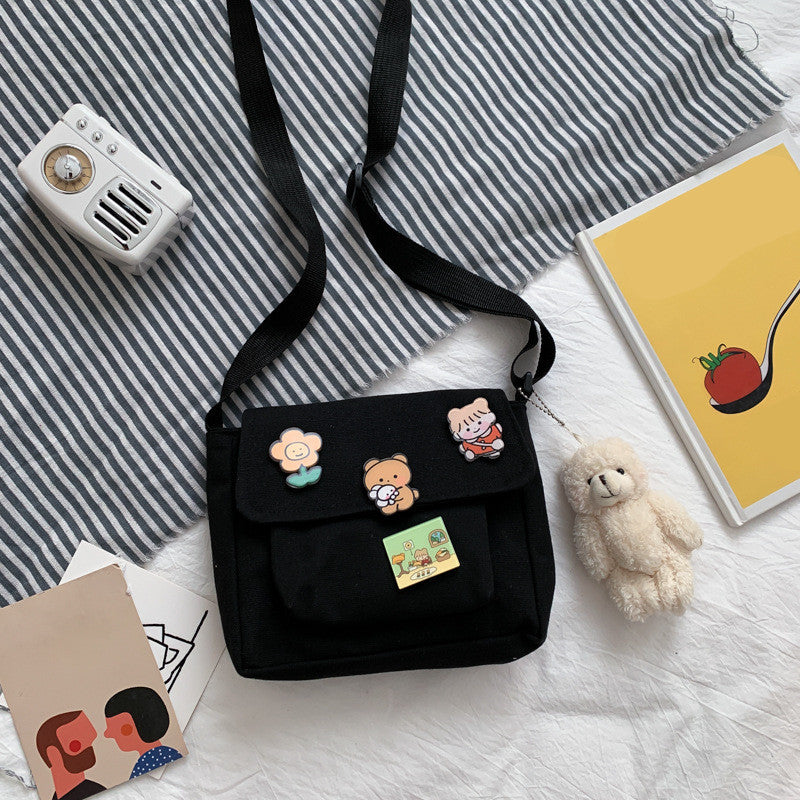 Cute Canvas Small Bag Diagonal Bag All-Match Student Girl Shoulder Bag