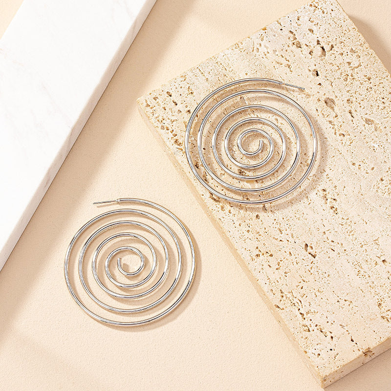 Women's Exaggerated Geometry Mosquito Coil Earrings