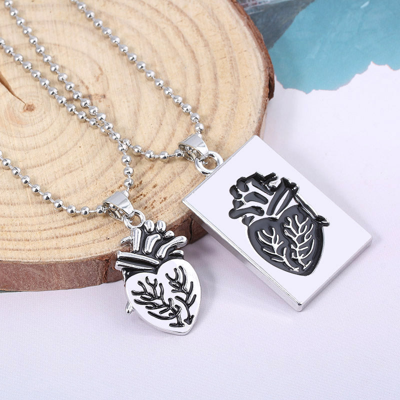 Puzzle Jewelry Couple Collares Anatomical Heart Necklace