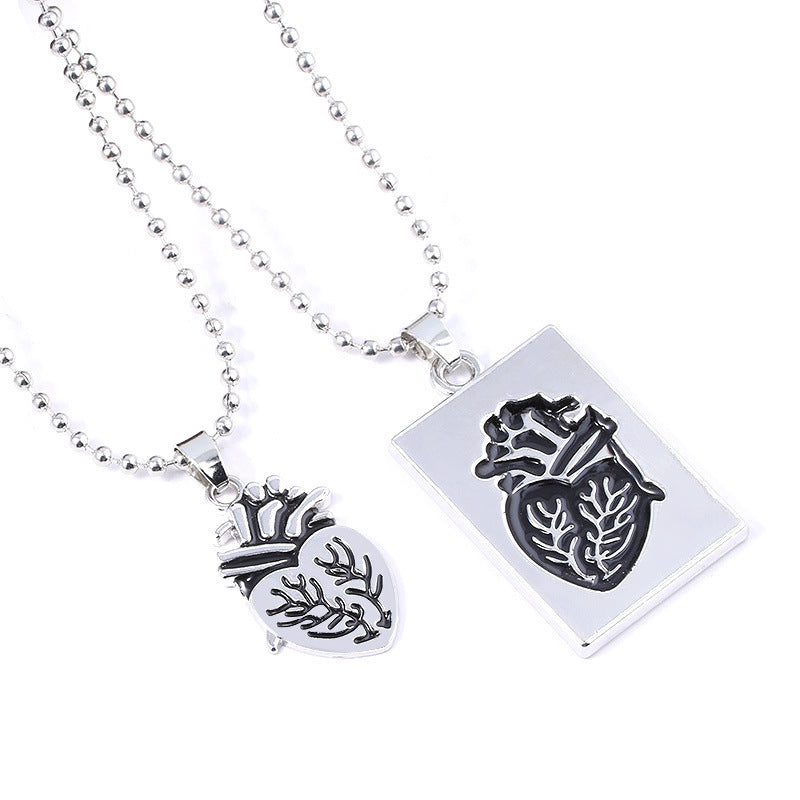 Puzzle Jewelry Couple Collares Anatomical Heart Necklace