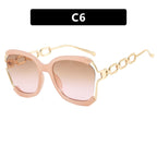 Big Square Rim Chain Sunglasses For Women Fashionable Sunglasses