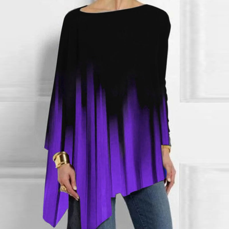 Loose Gradient Print One-print T-shirt