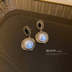 Irregular Pearl Circle Earrings Fashion Retro Long
