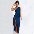 Sexy One-shoulder Backless Slit Dress Summer Elegant