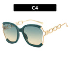 Big Square Rim Chain Sunglasses For Women Fashionable Sunglasses
