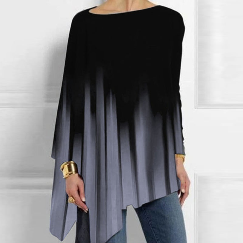 Loose Gradient Print One-print T-shirt