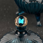 Fashion Simple Golden Agate Ladies Ring