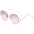 Women's Irregular Rimless Cut Edge Sunglasses
