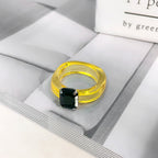 Transparent Acrylic Ring Candy Color Crystal Resin Rings For Women Girls