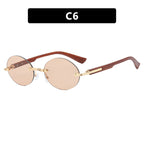 Women's All-match Frameless Trimming Oval Sunglasses