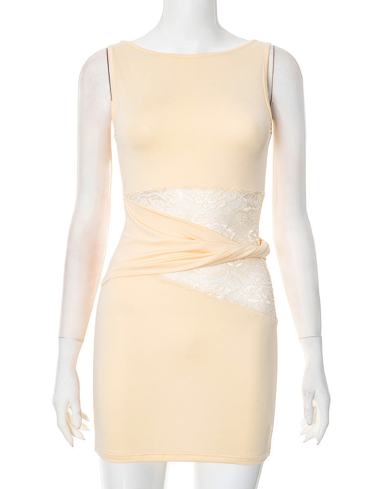 Women's Slim-fit Sheath Sleeveless Turtleneck Dress