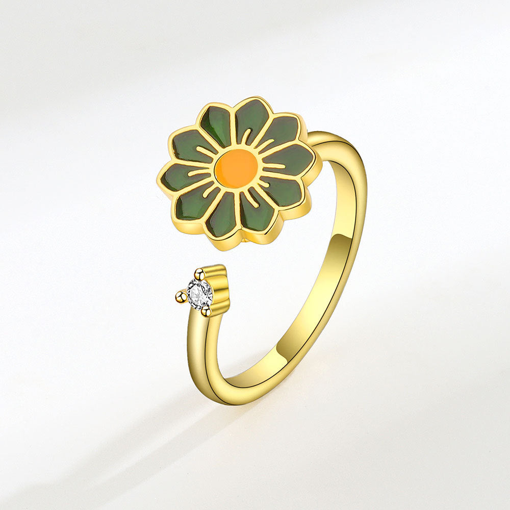 Fashion Personality Rotatable Flower Ring For Women