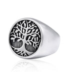 Titanium Steel Tree Of Life Ring Retro Fashion Man Stainless Steel Ring