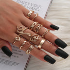 Bracelet Set Ring Personality Exaggerated Punk 11 Pieces Snake Five-pointed