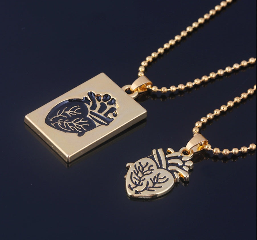 Puzzle Jewelry Couple Collares Anatomical Heart Necklace
