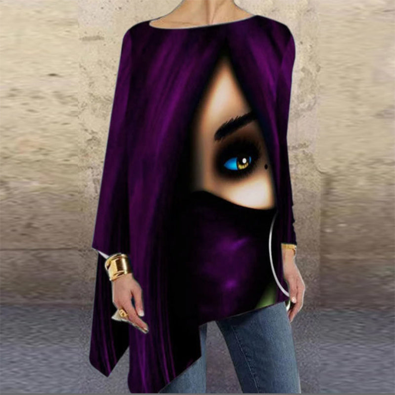 Loose Gradient Print One-print T-shirt