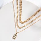 Fashion Alloy Multi-layer Personality Geometry Clavicle Chain Female