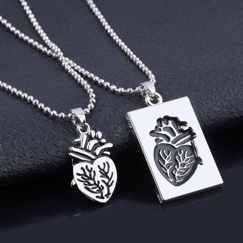 Puzzle Jewelry Couple Collares Anatomical Heart Necklace