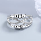 Rotatable Ring With Open Design Fashion Double-layered Hollow Line Anxiety Relief Rings For Women