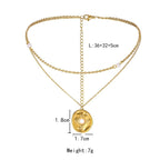 Coin Pearl Pendant Necklace Titanium Steel Necklace