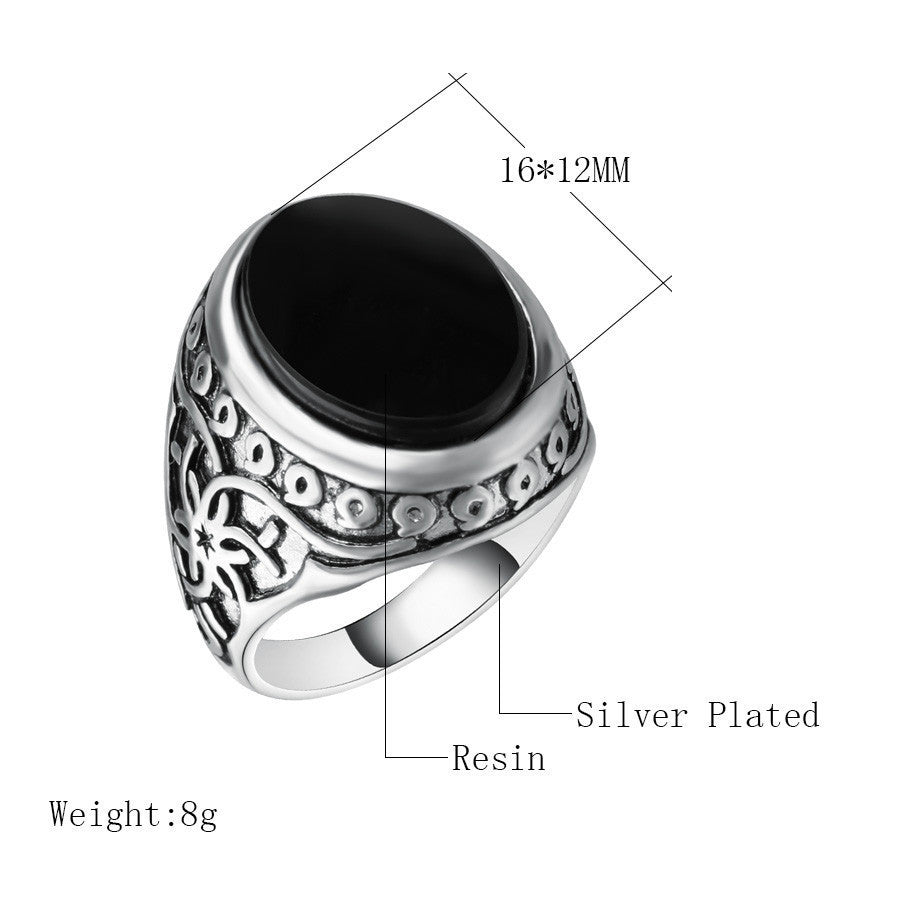 Fashion Atmosphere Plating Thai Silver Alloy Men's Ring