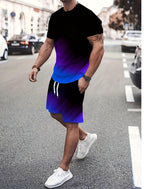 Summer Fashion Trend 3D Digital Printing Men's Shorts Suit