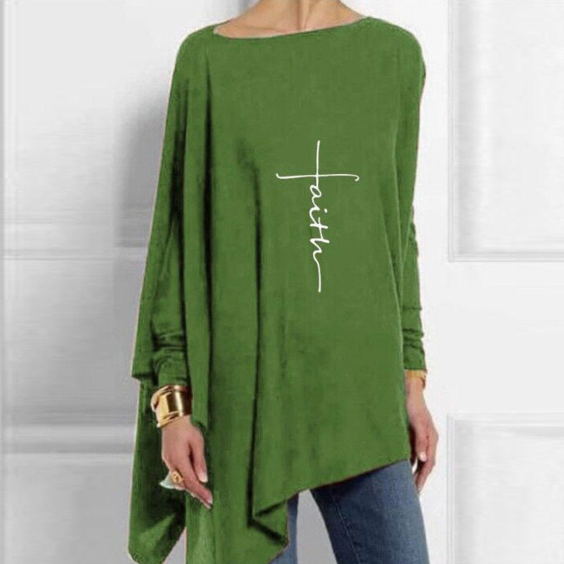 Loose Gradient Print One-print T-shirt