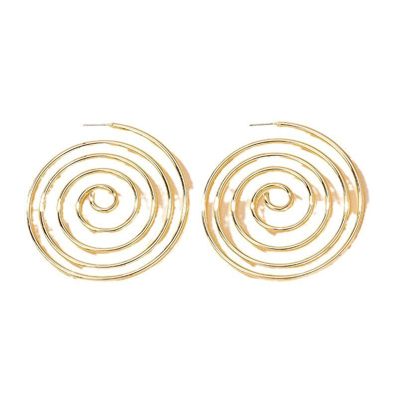 Women's Exaggerated Geometry Mosquito Coil Earrings