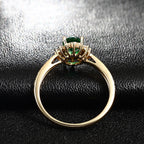 Fashionable 18K Gold-plated Emerald Ring For Women