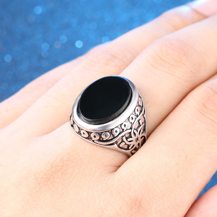 Fashion Atmosphere Plating Thai Silver Alloy Men's Ring