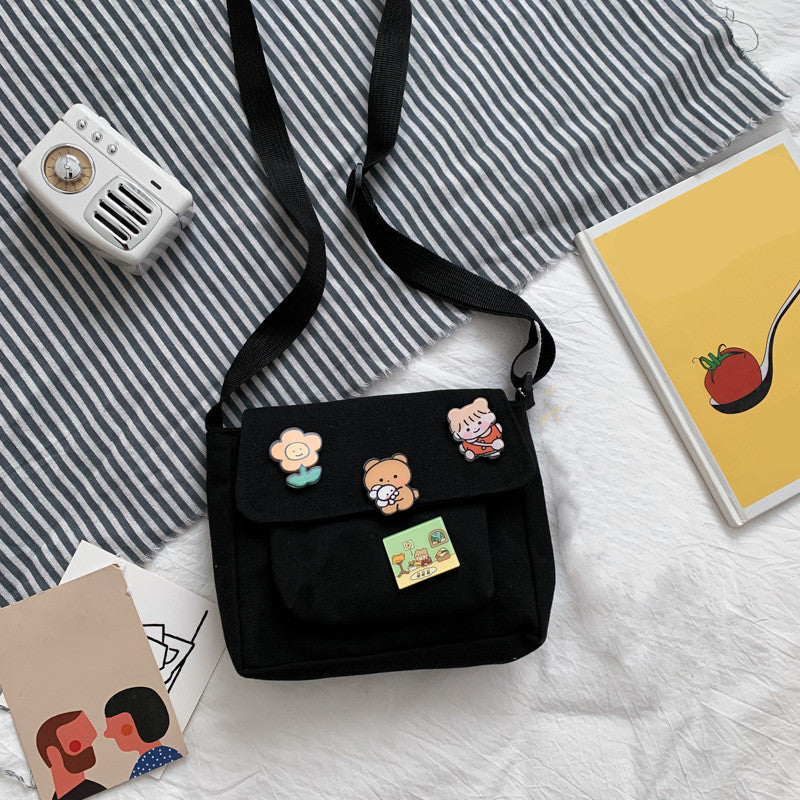 Cute Canvas Small Bag Diagonal Bag All-Match Student Girl Shoulder Bag