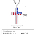 Stainless Steel Surface Smooth Back Sand Corrosion Epoxy Flag Cross Pendant